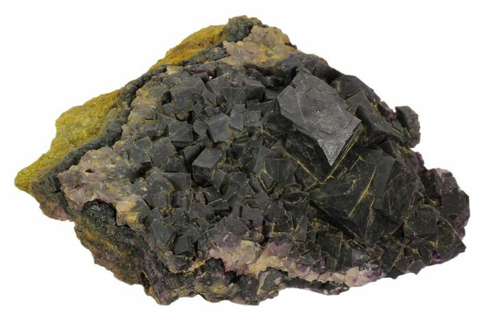 Dark Purple Cubic Fluorite Crystal Plate - China #128812